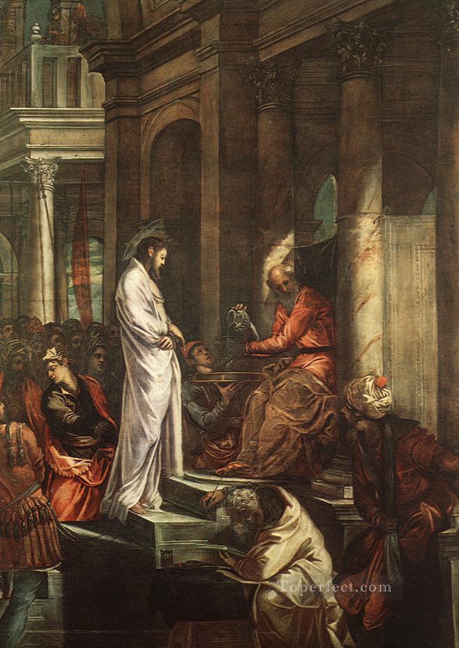 Christ avant Pilate italien Tintoretto Peintures à l'huile
